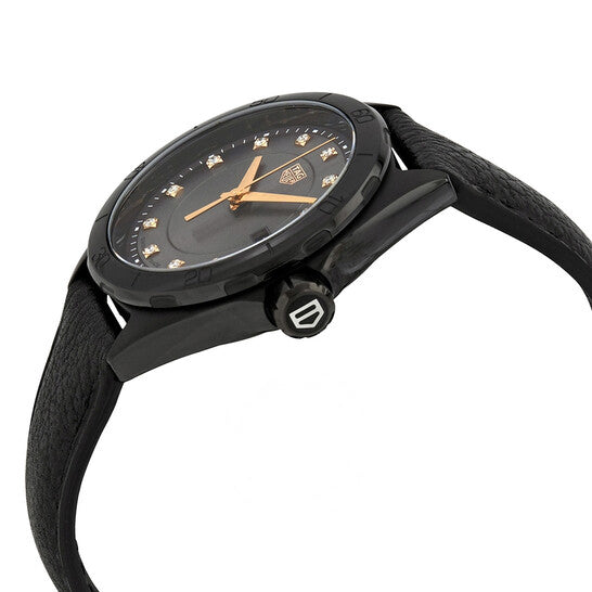 Tag Heuer Formula 1 Diamonds Black Dial Black Leather Strap Watch for Women - WBJ1417.FC8234