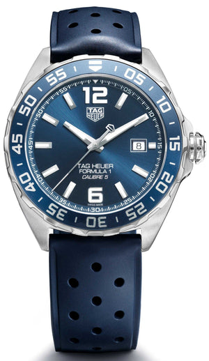 Tag Heuer Formula 1 Bucherer Blue Edition Blue Dial Blue Calfskin Strap Watch for Men - WAZ2015.FT8023