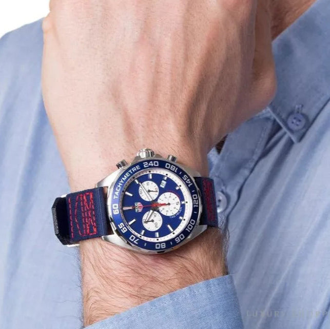Tag Heuer Formula 1 Redbull Edition Chronograph Blue Dial Blue NATO Strap Watch for Men - CAZ1018.FC8213