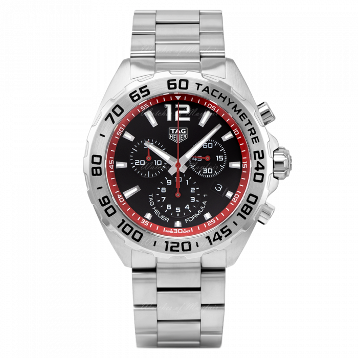 Tag Heuer Formula 1 Chronograph Black Dial Silver Steel Strap Watch for Men - CAZ101Y.BA0842