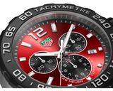 Tag Heuer Formula 1 Chronograph Red Dial Red Rubber Strap Watch for Men - CAZ101AN.FT8055