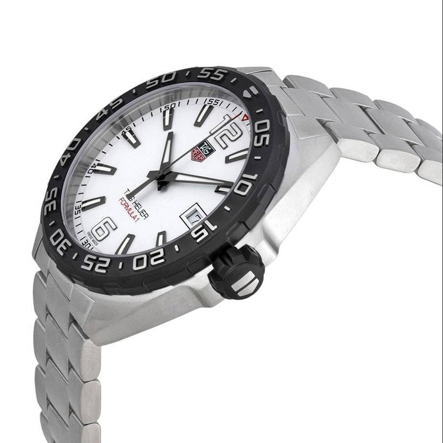 Tag Heuer Formula 1 White Dial Silver Steel Strap Watch for Men - WAZ1111.BA0875