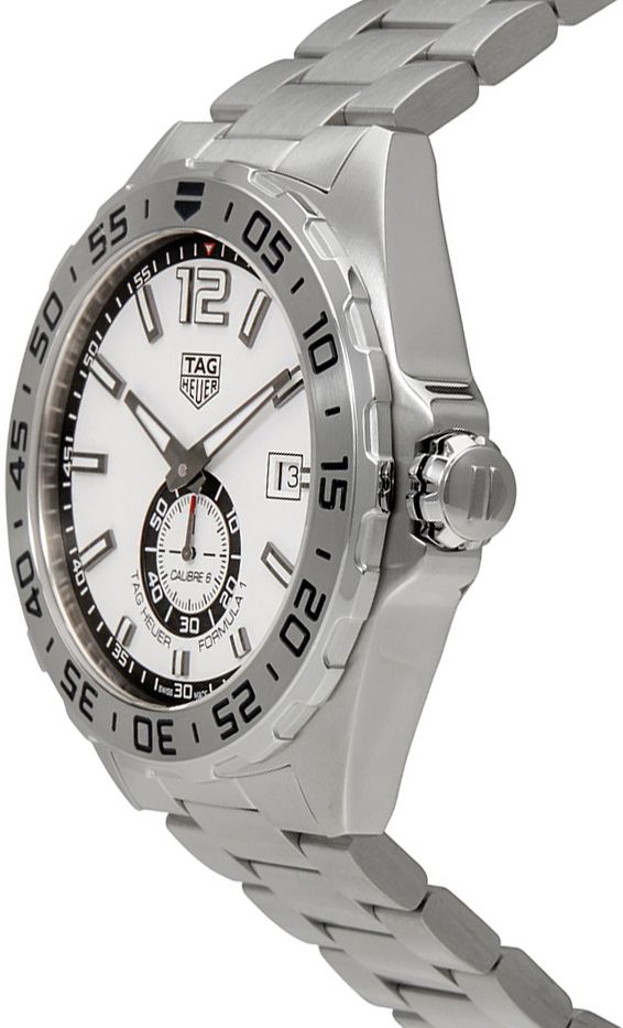 Tag Heuer Formula 1 Calibre 6 Automatic White Dial Silver Steel Strap Watch for Men - WAZ2013.BA0842