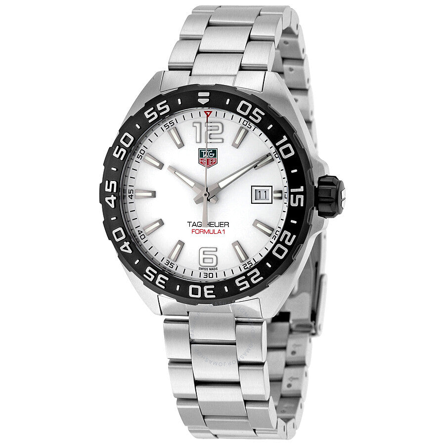 Tag Heuer Formula 1 White Dial Silver Steel Strap Watch for Men - WAZ1111.BA0875