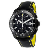 Tag Heuer Aquaracer Chronograph PVD Black Dial Black Nylon Strap Watch for Men - CAY218A.FC6361
