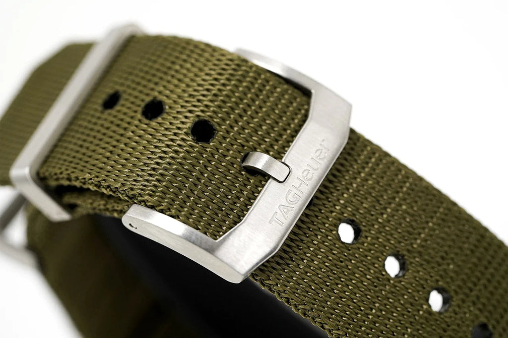 Tag Heuer Aquaracer Black Dial Khakhi Green NATO Strap Watch for Men - WAY101E.FC8222