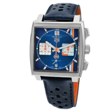 Tag Heuer Monaco Gulf Automatic Chronograph Blue Dial Blue Leather Strap Watch for Men - CBL2115.FC6494