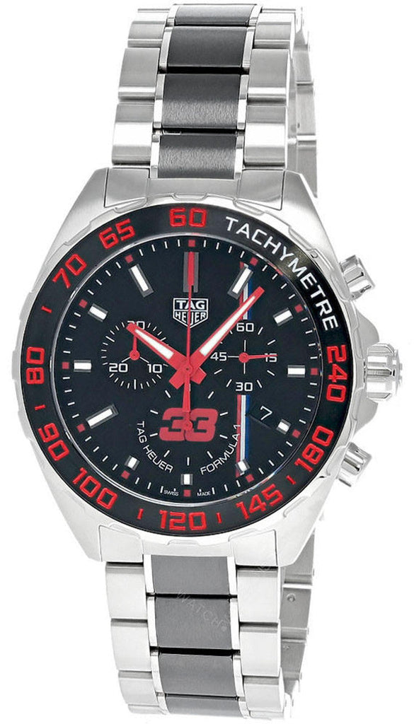 Tag Heuer Formula 1 Max Verstappen Limited Edition Grey Dial Two Tone Steel Strap Watch for Gents - CAZ101U.BA0843
