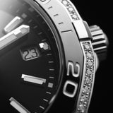 Tag Heuer Aquaracer Quartz Diamonds Black Dial Two Tone Steel Strap Watch for Women - WAY131G.BA0913