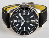 Tag Heuer Aquaracer Calibre 5 Automatic Black Dial Black Nylon Strap Watch for Men - WAY211A.FC6362