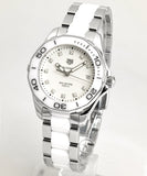 Tag Heuer Aquaracer Diamonds White Dial Two Tone Steel Strap Watch for Women - WAY131D.BA0914