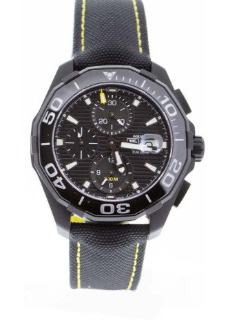 Tag Heuer Aquaracer Chronograph PVD Black Dial Black Nylon Strap Watch for Men - CAY218A.FC6361