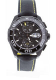 Tag Heuer Aquaracer Chronograph PVD Black Dial Black Nylon Strap Watch for Men - CAY218A.FC6361
