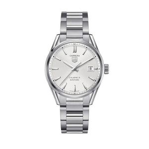 Tag Heuer Carrera Automatic Caliber 5 White Dial Silver Steel Strap Watch for Men - WAR211B.BA0782