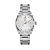 Tag Heuer Carrera Automatic Caliber 5 White Dial Silver Steel Strap Watch for Men - WAR211B.BA0782
