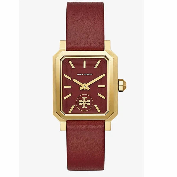 Tory Burch Robinson Quartz Red Dial Red Leather Strap Watch for Women - TBW1505