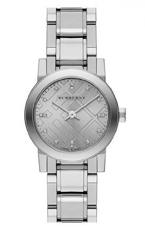 Burberry The City Silver Diamonds Dial Silver Steel Strap Watch for Women - BU9230