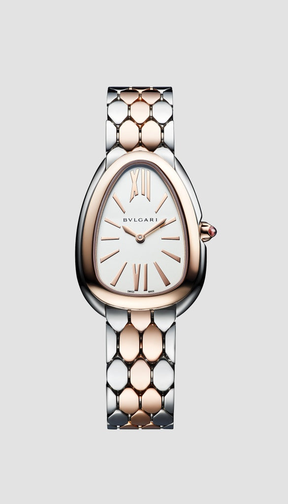 Bvlgari Serpenti Seduttori White Dial Two Tone Steel Strap Watch for Women - SERPENTI103277