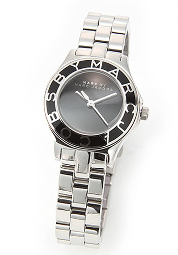 Marc Jacobs Blade Black Dial Silver Steel Strap Watch for Women - MBM3058