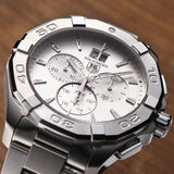 Tag Heuer Aquaracer White Dial Silver Steel Strap Watch for Men - CAY1111.BA0927