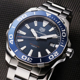Tag Heuer Aquaracer Blue Dial Quartz Silver Steel Strap Watch for Men - WAY111C.BA0928