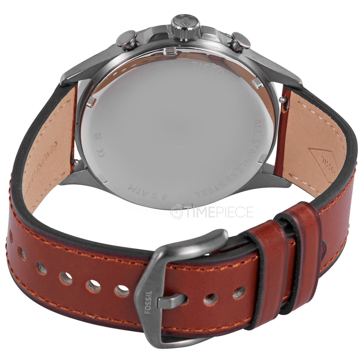 Fossil Forrester Chronograph Grey Dial Brown Leather Strap Watch for Men - FS5815