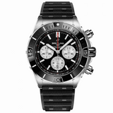 Breitling Super Chronomat B01 44 Black Dial Black Rubber Strap Watch for Men - AB0136251B1S1