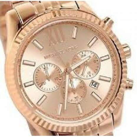 Michael Kors Lexington Rose Gold Dial Rose Gold Steel Strap Watch for Men - MK8319