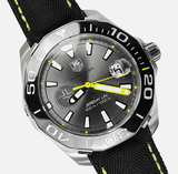 Tag Heuer Aquaracer Jeremy Lin Special Edition Grey Dial Black Nylon Strap Watch for Men - WAY211F.FC6362