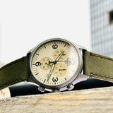 Tissot T Sport Chrono XL Beige Dial Green Nylon Strap Watch for Men - T116.617.37.267.00