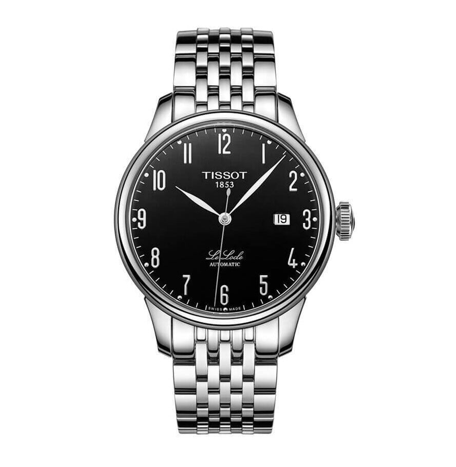Tissot T Classic Powermatic 80 Black Dial Silver Steel Strap Watch For Men - T41.1.483.52