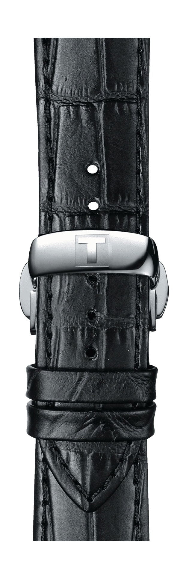 Tissot T Classic Chemin Des Tourelles Chronograph Black Dial Black Leather Strap Watch For Men - T099.427.16.058.00