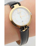 Tissot Flamingo Mother of Pearl White Dial Black Leather Strap Watch For Women - T094.210.26.111.00