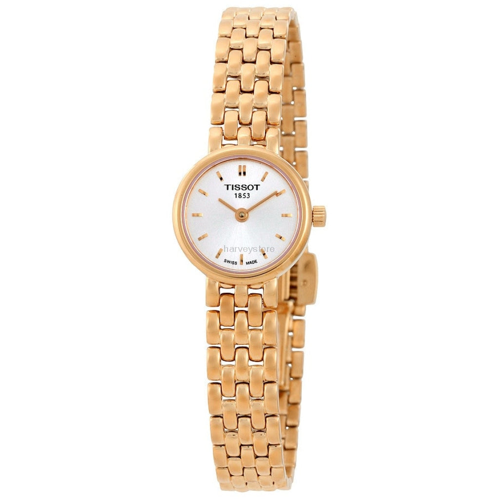 Tissot T Lady Lovely Mother of Pearl Dial Rose Gold Steel Strap Watch For Women - T058.009.33.111.00