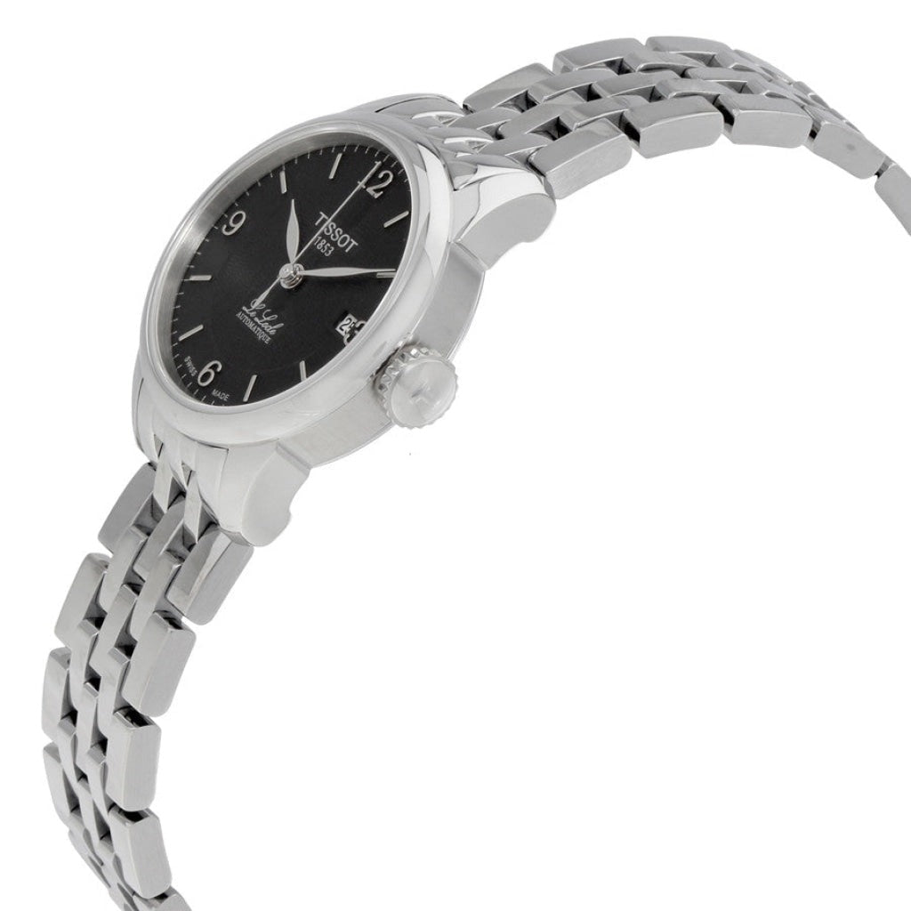 Tissot Le Locle Automatic Small Lady Black Dial Silver Steel Strap Watch For Women - T41.1.183.53