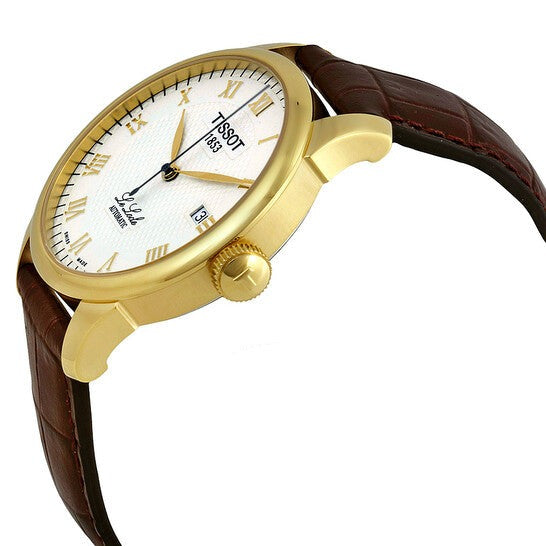 Tissot Le Locle Automatic Gold Dial Brown Leather Strap Watch For Men - T41.5.413.73