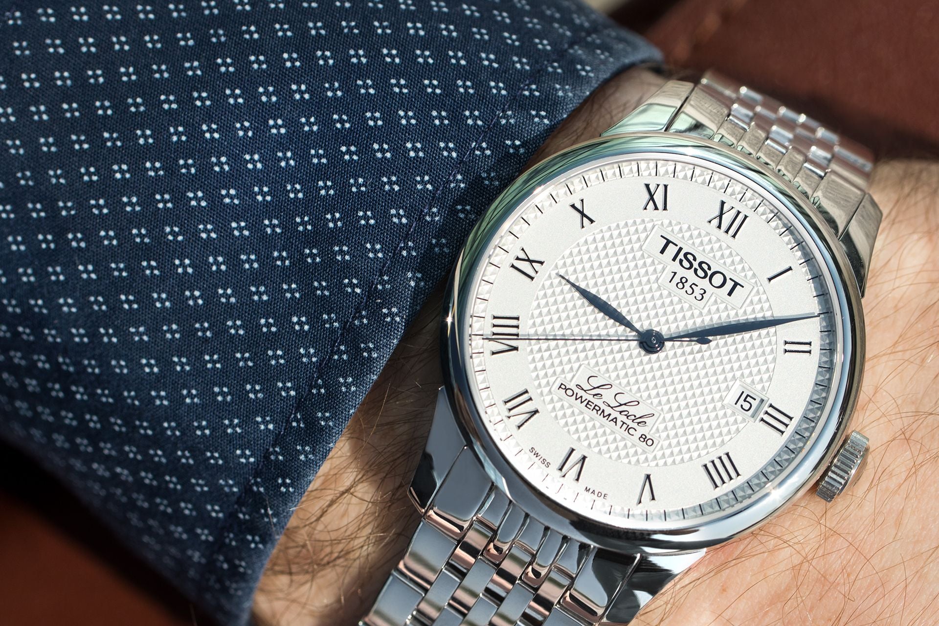 Tissot Le Locle Powermatic 80 Silver Dal Silver Steel Strap Watch For Men - T006.407.11.033.00