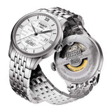 Tissot Le Locle Automatic Double Happiness Lady Silver Dial Silver Steel Strap Watch For Women - T41.1.183.35