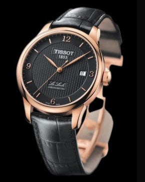 Tissot Le Locle Chronometer Black Dial Black Leather Strap Watch For Men - T006.408.36.057.00
