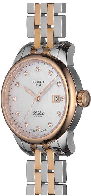 Tissot Le Locle Automatic Diamonds Mother of Pearl White Dial Two Tone Steel Strap Watch For Women - T006.207.22.116.00