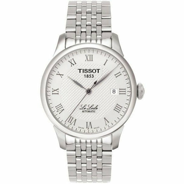 Tissot T Classic Le Locle Automatic White Dial Silver Steel Strap Watch For Men - T41.1.483.33