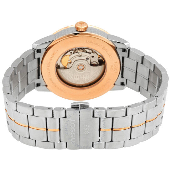 Tissot T Classic Luxury Powermatic 80 Black Dial Silver Steel Strap Watch For Men - T086.407.22.067.00