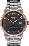 Tissot T Classic Luxury Powermatic 80 Black Dial Silver Steel Strap Watch For Men - T086.407.22.067.00