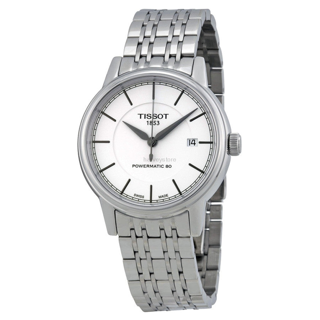 Tissot Carson Powermatic 80 Silver Dial Silver Steel Strap Watch For Men - T085.407.11.011.00