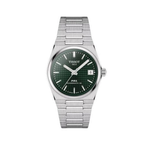 Tissot PRX Powermatic 80 Green Dial Silver Steel Strap Watch for Men - T137.207.11.091.00