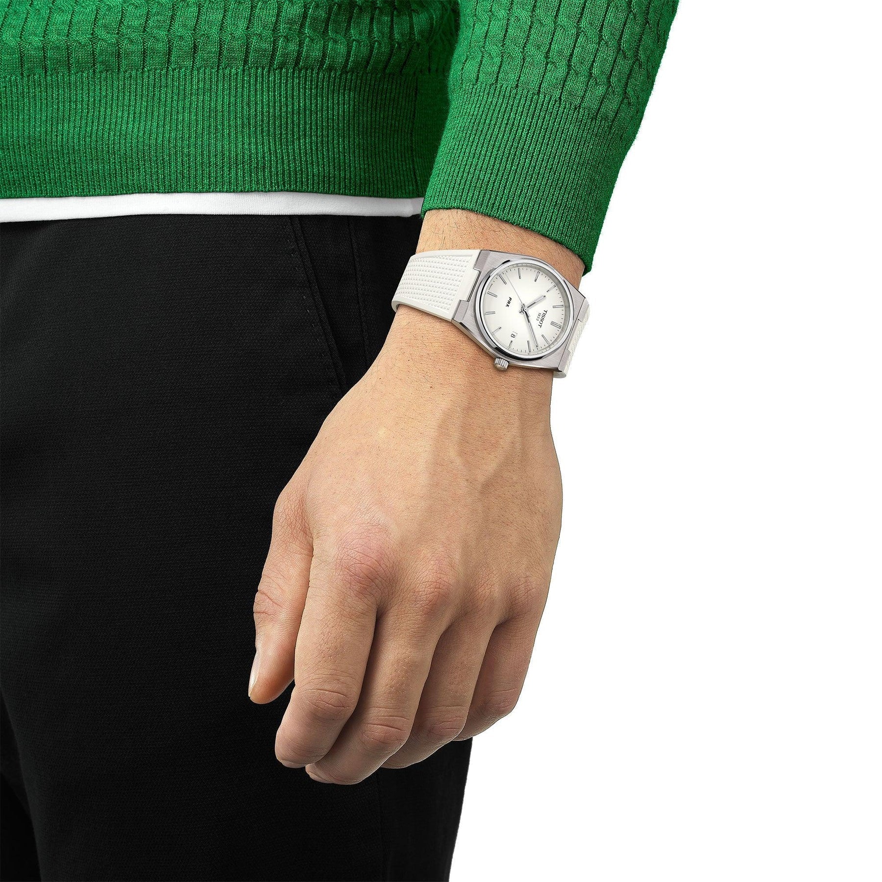 Tissot PRX 40 White Dial White Rubber Strap Watch For Men - T137.410.17.011.00