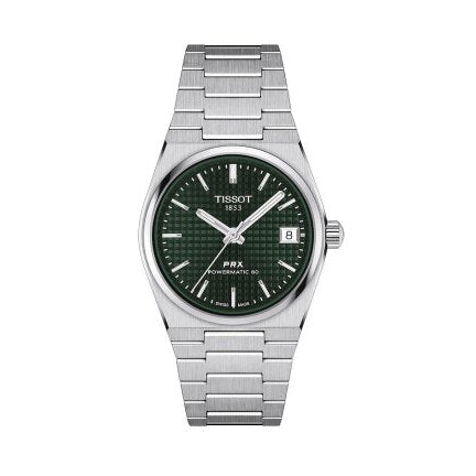 Tissot PRX Powermatic 80 Green Dial Silver Steel Strap Watch for Men - T137.207.11.091.00