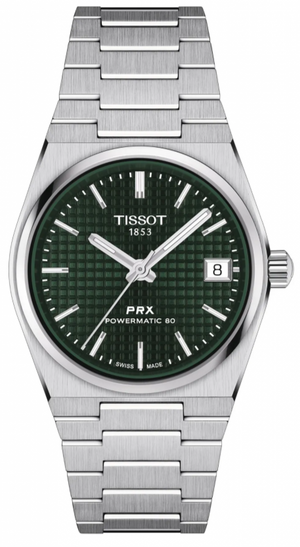 Tissot PRX Powermatic 80 Green Dial Silver Steel Strap Watch for Men - T137.207.11.091.00