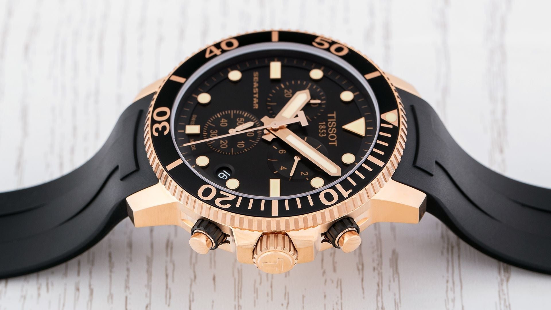 Tissot Seastar 1000 Chronograph Black Dial Black Rubber Strap Watch For Men - T120.417.37.051.00