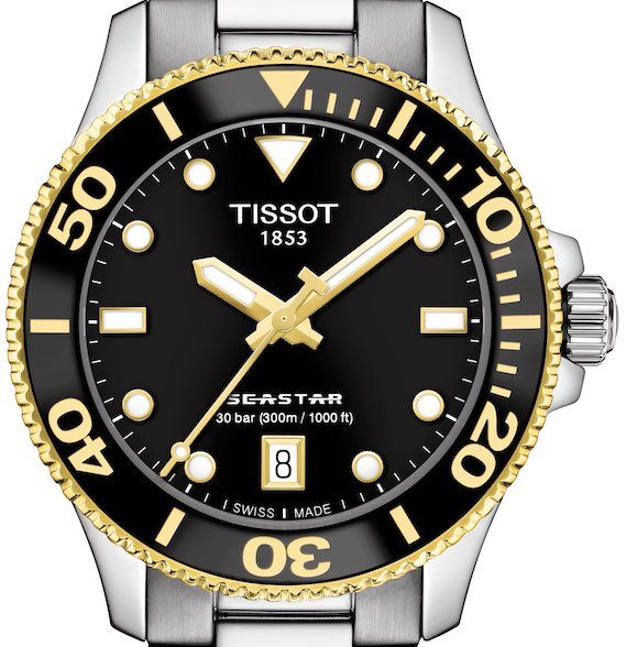 Tissot Seastar 1000 Black Dial Silver Steel Strap Watch For Men - T120.210.21.051.00